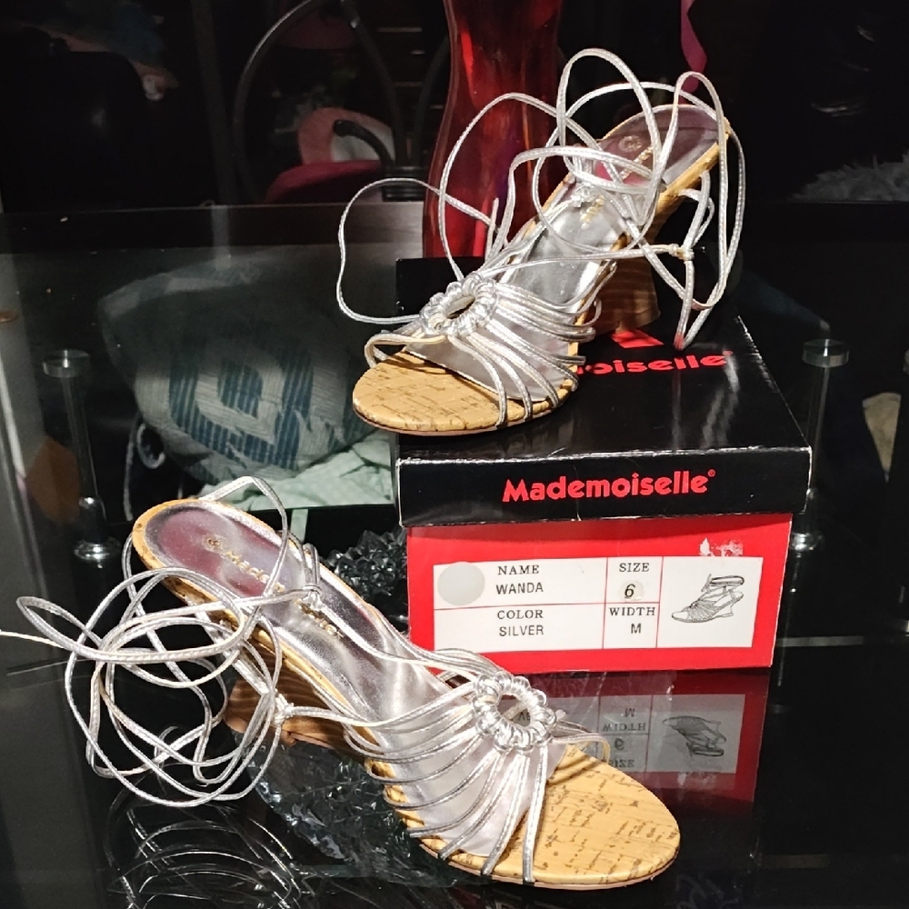 Mademoiselle Women's Silver Sandals Size 6